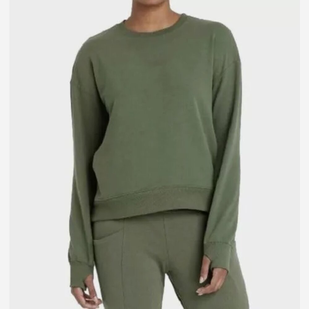 All In Motion Green Crewneck Pullover